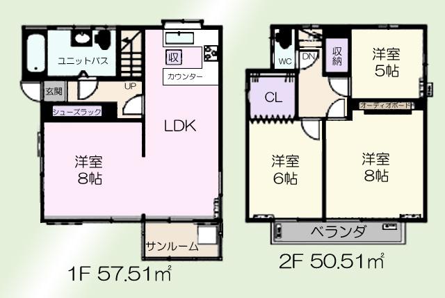 Floor plan. 39,800,000 yen, 3LDK, Land area 138.8 sq m , Building area 108.2 sq m