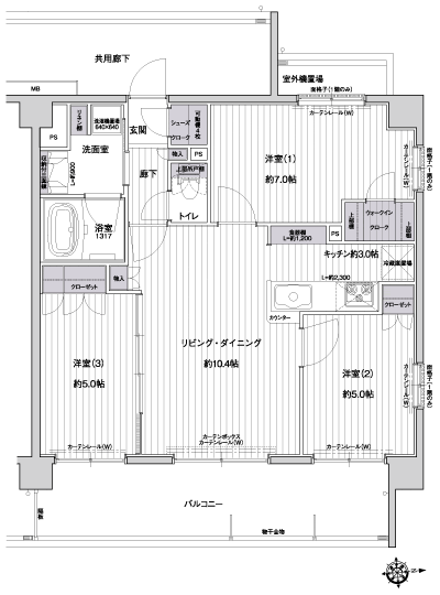 Floor: 3LDK + WIC + SC, occupied area: 64.74 sq m, Price: 29,980,000 yen, now on sale