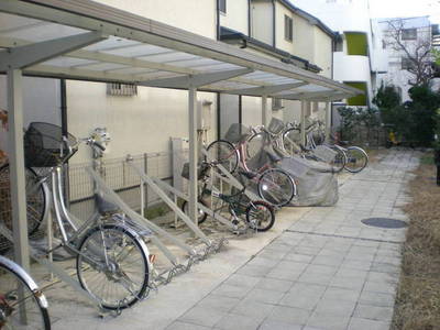 Parking lot. Bicycle-parking space