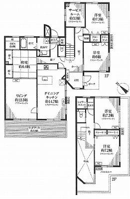 Floor plan. 5LDK + S (storeroom), Price 49,800,000 yen, Footprint 158.66 sq m , Balcony area 15.7 sq m