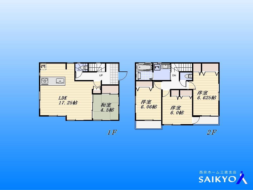 Building plan example (floor plan). Building plan example ( No. 3 locations) Building Price      11 million yen, Building area 96.39 sq m