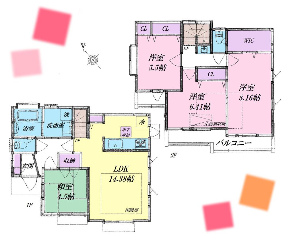 Floor plan. (B Building), Price 47,500,000 yen, 4LDK, Land area 117.04 sq m , Building area 93.24 sq m