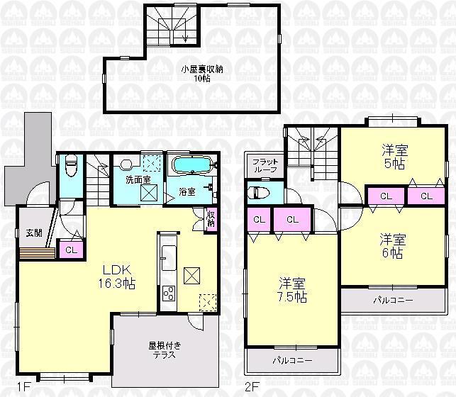 Floor plan. 42,300,000 yen, 3LDK, Land area 104.23 sq m , Building area 82.9 sq m