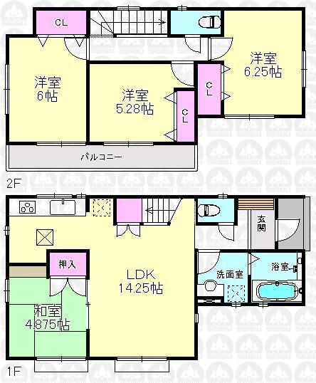 Floor plan. (Building 2), Price 49,800,000 yen, 4LDK, Land area 110.15 sq m , Building area 87.77 sq m