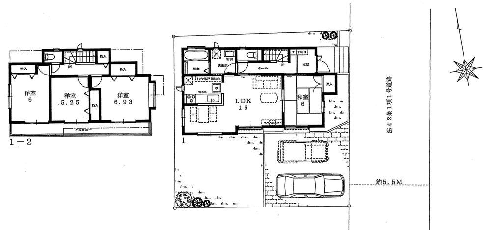 Floor plan. (1 Building), Price 43,300,000 yen, 4LDK, Land area 145.5 sq m , Building area 96.68 sq m