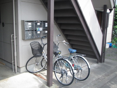 Parking lot. Bicycle parking space