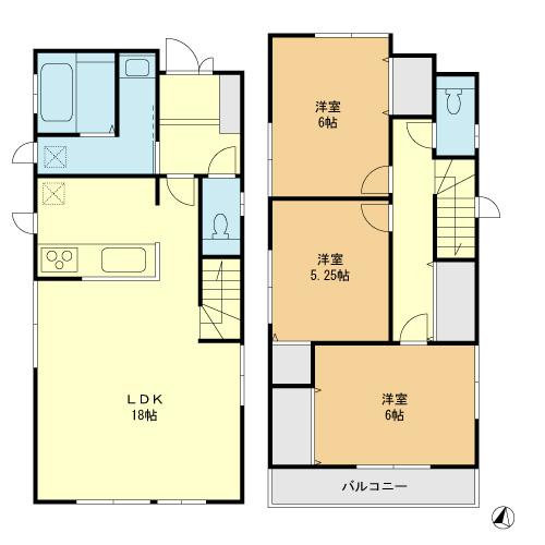 Floor plan. 44,800,000 yen, 3LDK, Land area 125.02 sq m , Building area 86.94 sq m floor plan