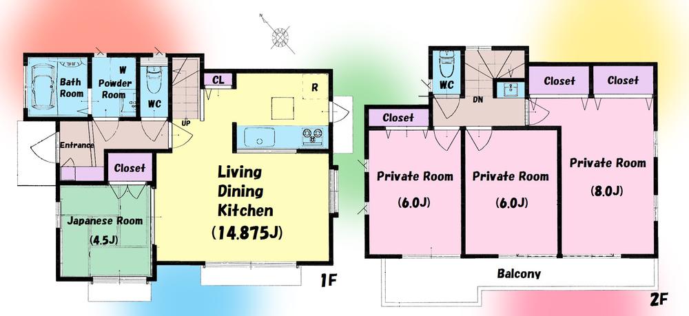 Floor plan. (1 Building), Price 48 million yen, 4LDK, Land area 111.02 sq m , Building area 88.75 sq m