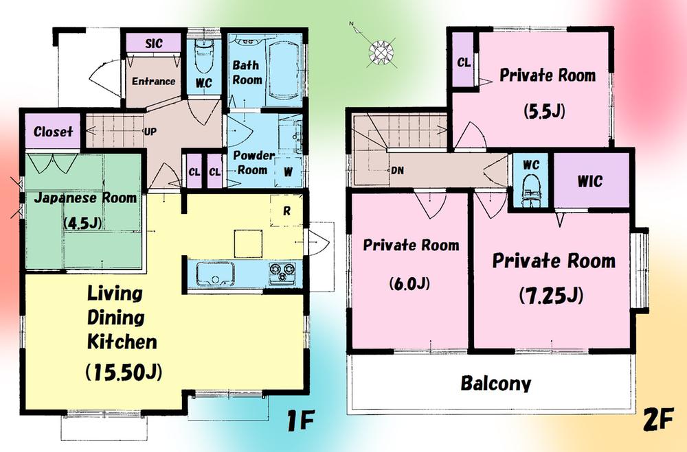 Floor plan. (Building 2), Price 52 million yen, 4LDK, Land area 112.03 sq m , Building area 88.69 sq m
