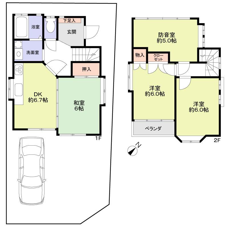 Floor plan. 34,800,000 yen, 4DK, Land area 87.86 sq m , Building area 70.25 sq m