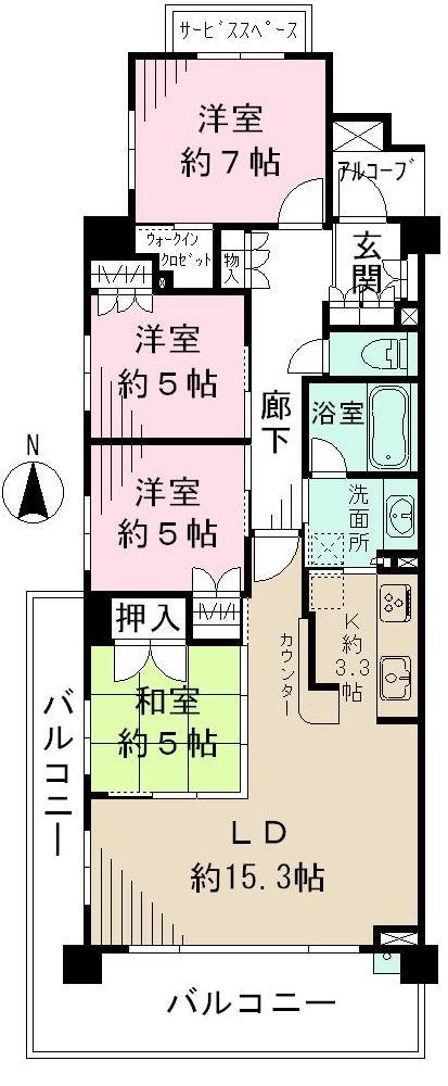 Floor plan. 4LDK, Price 48,800,000 yen, Occupied area 93.75 sq m , Balcony area 20.85 sq m 93.75 square meters, 4LDK, Facing south