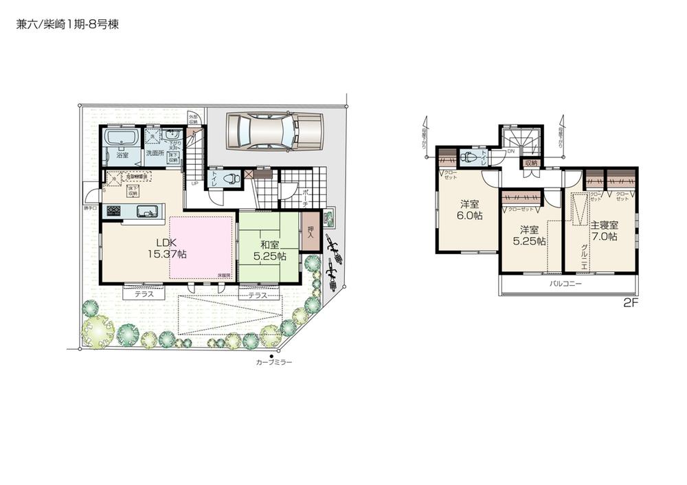 Floor plan. (8 Building Sale furnished), Price 59,630,000 yen, 4LDK, Land area 117.49 sq m , Building area 93.98 sq m