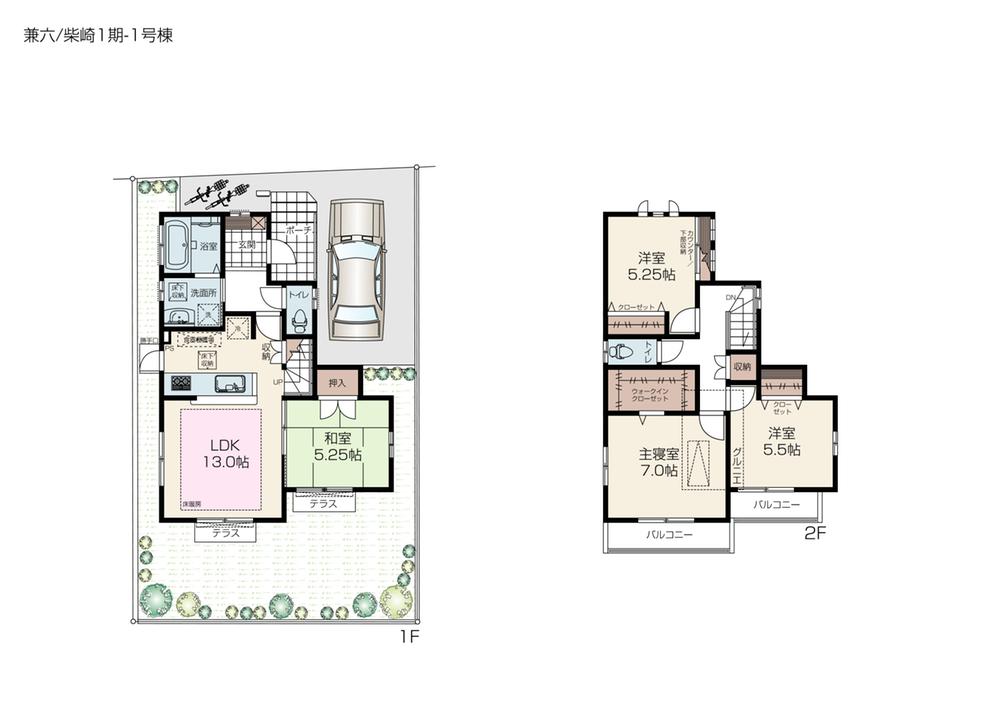 Floor plan. (1 Building), Price 51,410,000 yen, 4LDK, Land area 112.98 sq m , Building area 90.26 sq m