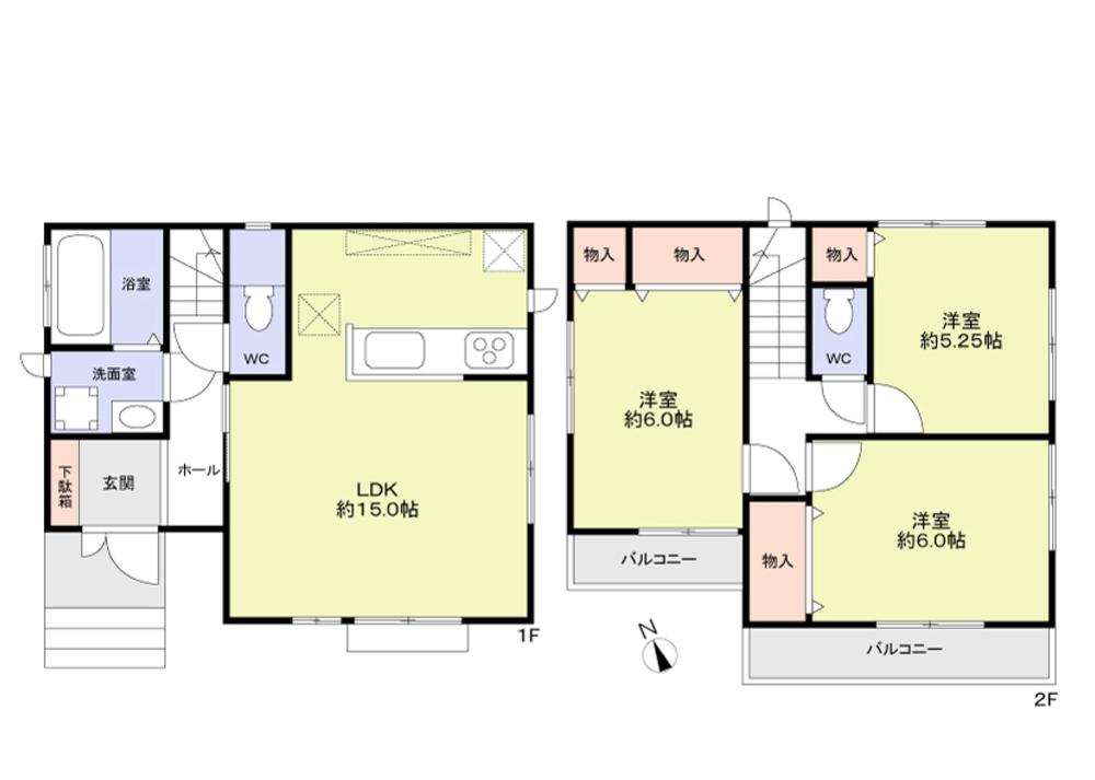 Floor plan. 44,800,000 yen, 3LDK, Land area 100 sq m , Building area 78.66 sq m