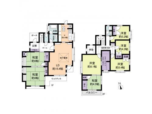 Floor plan. 65 million yen, 7LDK, Land area 176.39 sq m , Building area 152.68 sq m