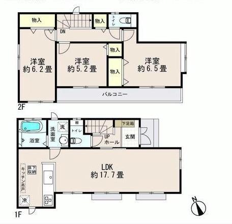Floor plan. 46,500,000 yen, 3LDK, Land area 108.09 sq m , Building area 85.7 sq m