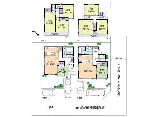 Floor plan. 48,800,000 yen, 4LDK, Land area 121.94 sq m , Building area 91.5 sq m