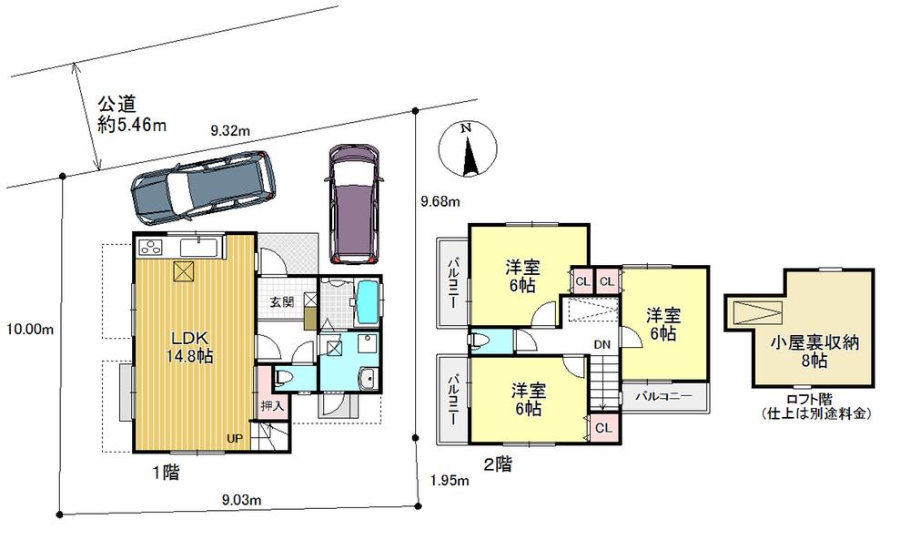Floor plan. 42,800,000 yen, 3LDK, Land area 98.95 sq m , Building area 79.14 sq m attic storage 6 Pledge!