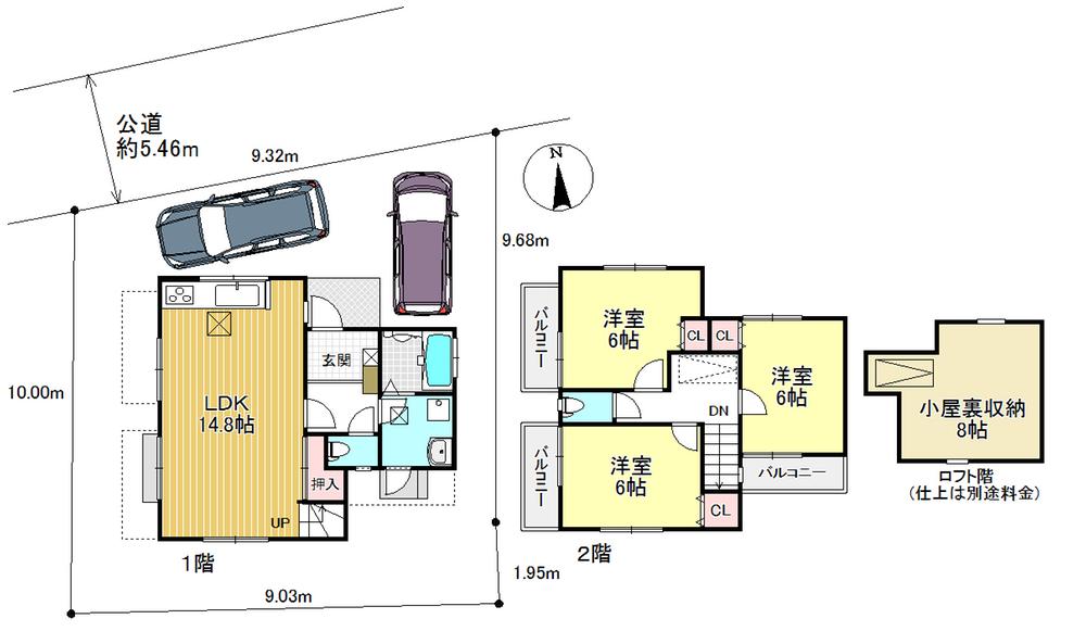 Floor plan. 42,800,000 yen, 3LDK, Land area 98.95 sq m , Building area 79.14 sq m attic storage 6 Pledge! 