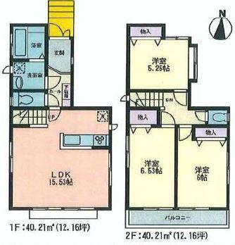 Floor plan. 45,800,000 yen, 4LDK, Land area 100.58 sq m , Building area 80.42 sq m