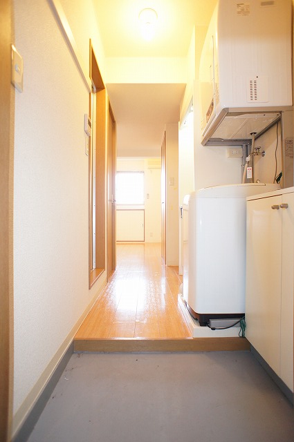 Entrance. It comes with a washing machine