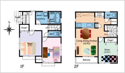Building plan example (floor plan). 2F-denominated reference price: 1680 yen