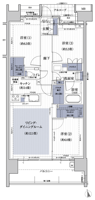 Floor: 2LDK + N + 2WIC, occupied area: 77.25 sq m, Price: 47,900,000 yen, now on sale