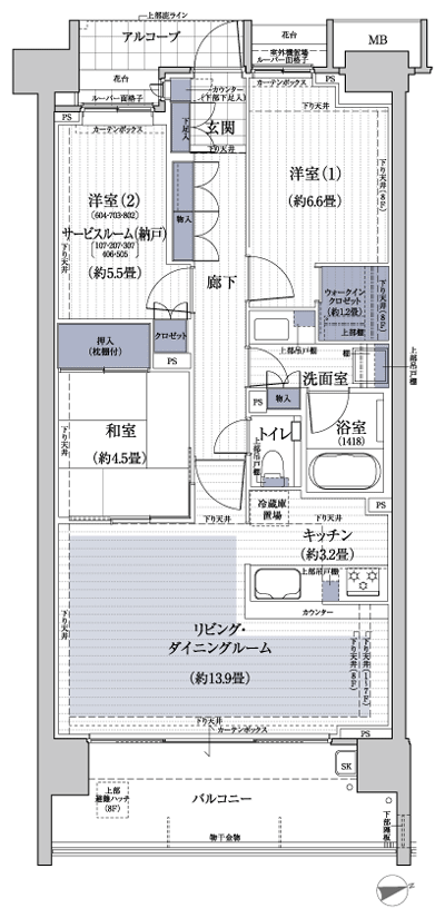 Floor: 2LDK + S + WIC ・ 3LDK + WIC, the occupied area: 76.61 sq m, Price: 42,100,000 yen, now on sale