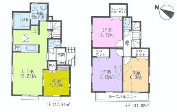 Floor plan. 38,800,000 yen, 4LDK, Land area 127.36 sq m , Building area 92.73 sq m floor plan
