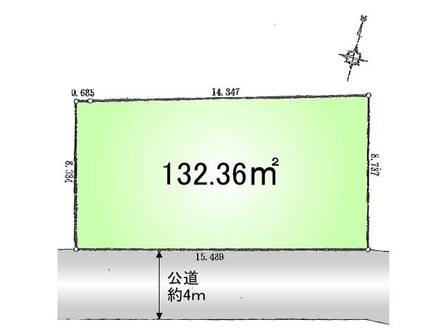 Compartment figure. Land price 44,500,000 yen, Land area 132.36 sq m