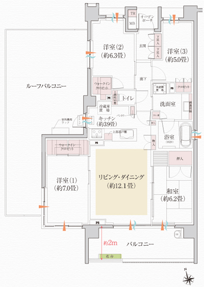 Floor: 4LDK + WIC + TR, the area occupied: 90.4 sq m, Price: TBD