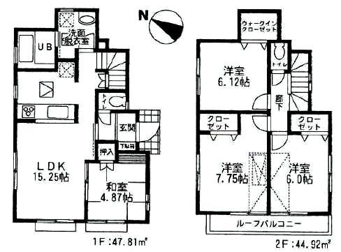Floor plan. 38,800,000 yen, 4LDK, Land area 127.36 sq m , Building area 92.73 sq m