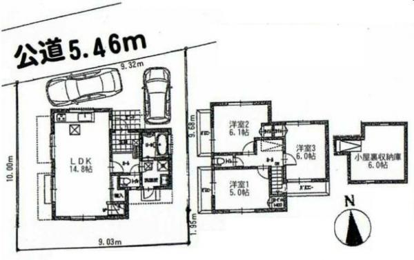 Floor plan. 42,800,000 yen, 3LDK, Land area 98.95 sq m , Building area 79.14 sq m