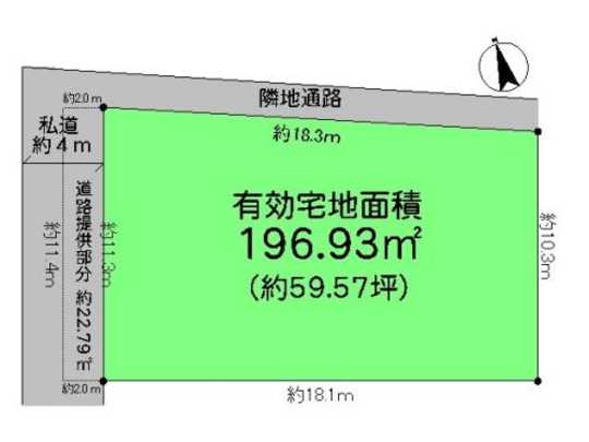 Compartment figure.  ☆ Effective residential land area 196.93 sq m