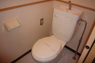 Toilet. Is a toilet with a clean feeling in the space in which the white-toned.