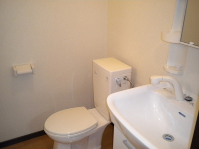 Toilet. Is white base of water around with cleanliness! 