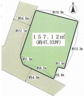 Compartment figure. Land price 59,800,000 yen, Land area 157.12 sq m
