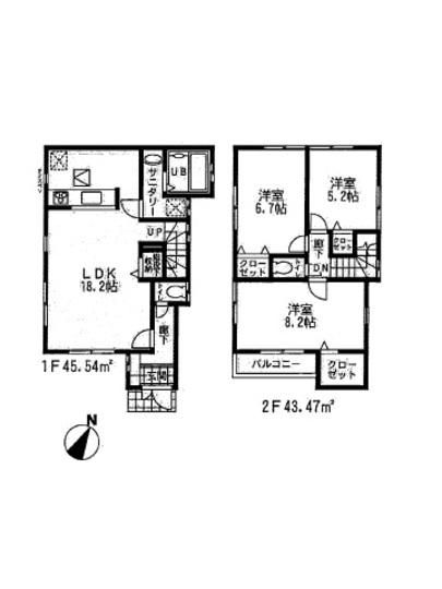 Floor plan. 45,800,000 yen, 3LDK, Land area 94.35 sq m , Building area 89.01 sq m floor plan
