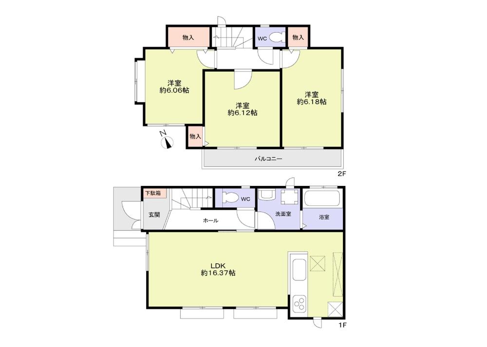 Floor plan. 45,800,000 yen, 3LDK, Land area 100 sq m , Building area 79.7 sq m
