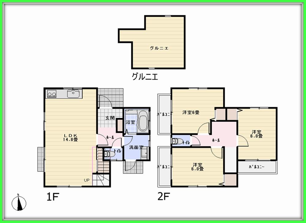 Floor plan. 42,800,000 yen, 3LDK, Land area 98.95 sq m , Building area 79.14 sq m floor plan