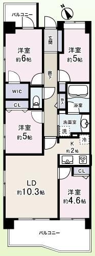 Floor plan. 4LDK, Price 34,900,000 yen, Occupied area 75.69 sq m , Balcony area 14.2 sq m full renovation completed! Furnished!