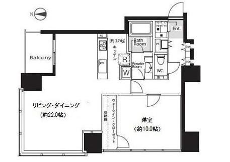 Floor plan. 1LDK, Price 69 million yen, Footprint 81.4 sq m , Balcony area 5.21 sq m