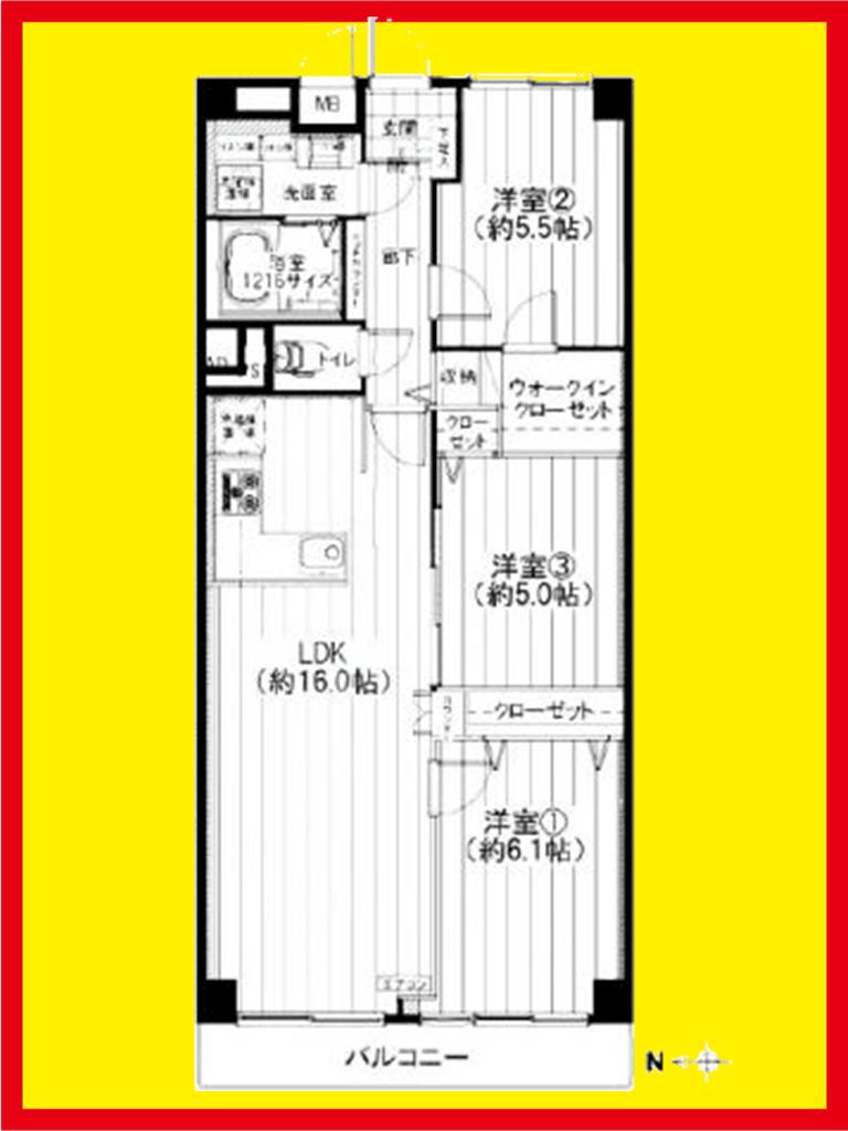 Floor plan. 3LDK, Price 28,900,000 yen, Occupied area 74.24 sq m , Balcony area 6.96 sq m