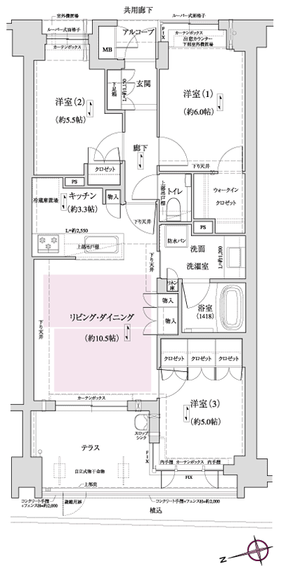 Floor: 3LDK + WIC, the occupied area: 70.08 sq m, Price: 47,480,000 yen, now on sale
