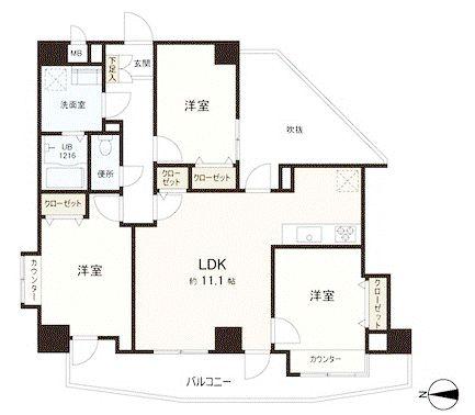 Floor plan. 3LDK, Price 29,800,000 yen, Occupied area 70.24 sq m , Balcony area 14.61 sq m