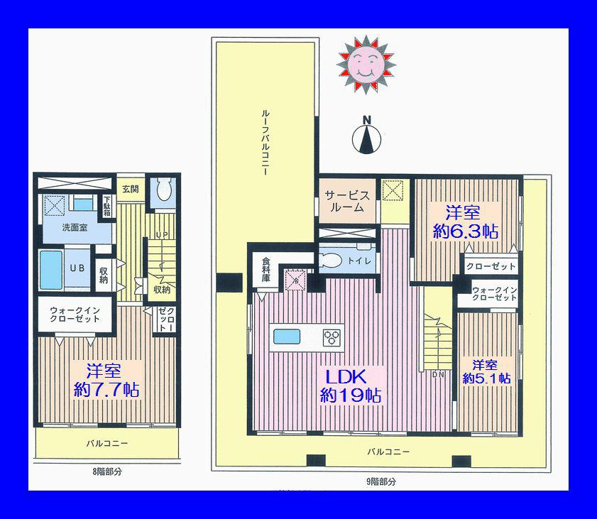 Floor plan. 3LDK+S, Price 36,900,000 yen, Occupied area 99.86 sq m popular Maisonette