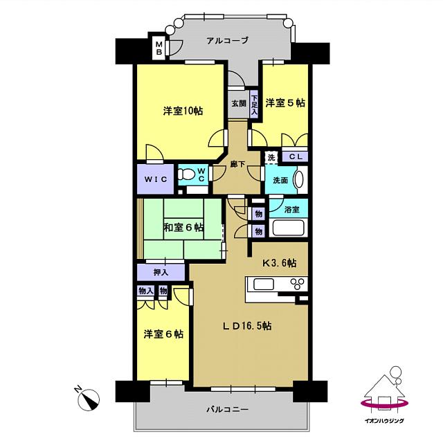 Floor plan. 4LDK, Price 42,800,000 yen, Footprint 103.84 sq m , Balcony area 13.66 sq m floor plan