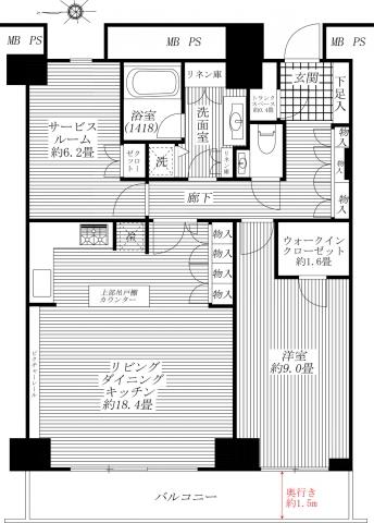 Floor plan. 1LDK+S, Price 56,800,000 yen, Occupied area 82.08 sq m , Balcony area 12.37 sq m