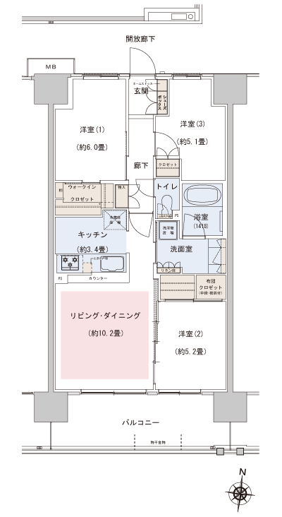 Floor: 3LDK + WIC, the area occupied: 68.2 sq m, Price: TBD