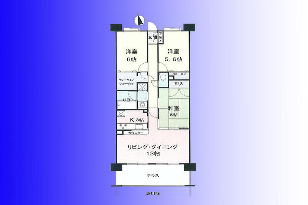 Floor plan. 3LDK, Price 36,800,000 yen, Privilege of occupied area 77.94 sq m first floor residence! Private garden 9 sq m with! (Monthly fee of 200 yen)